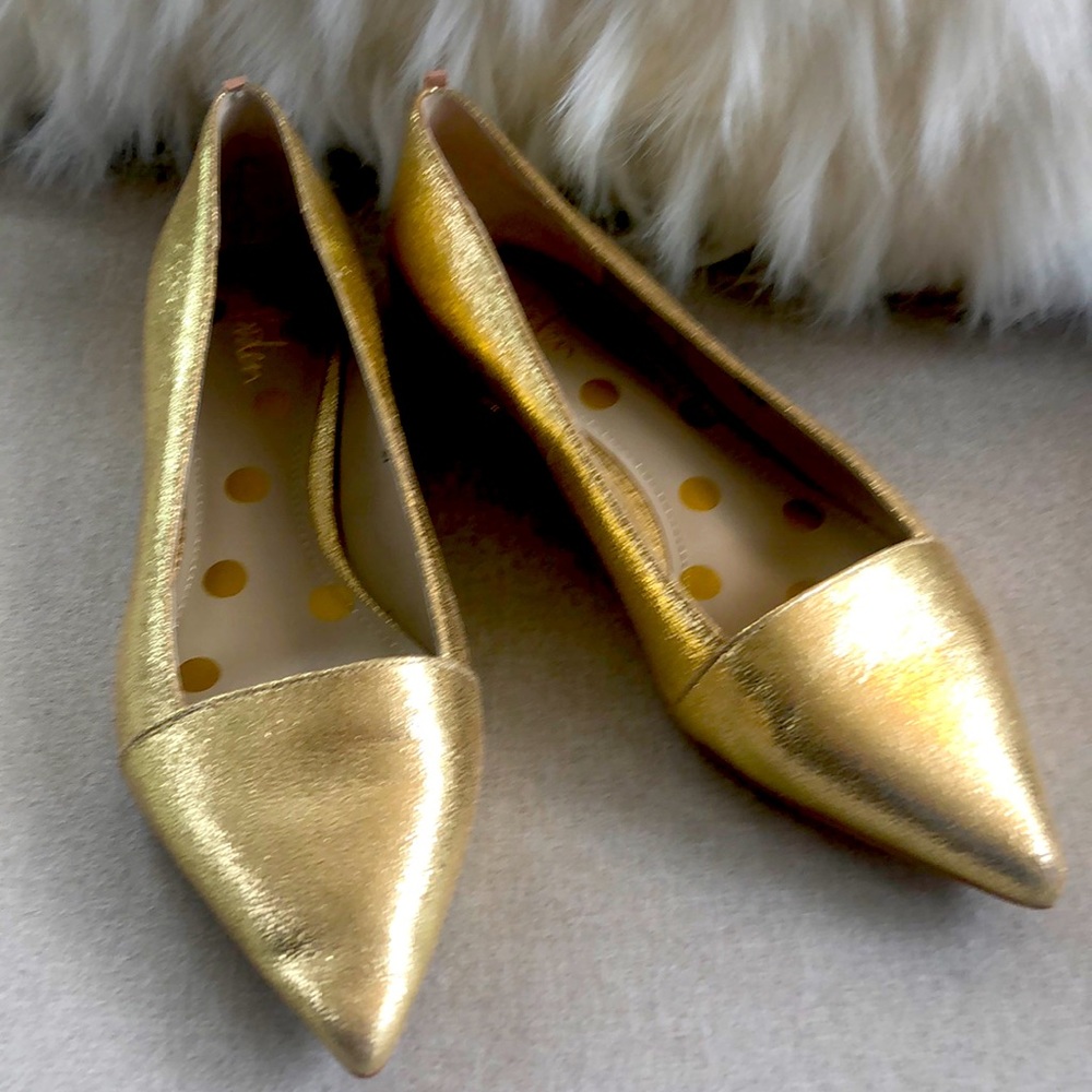 Boden Gold Leather Flats